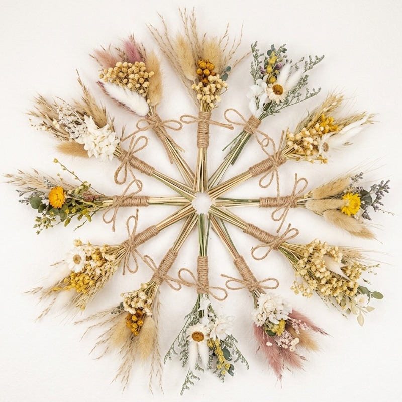 Dried Flower Bunch - ช่อดอกไม้แห้งขนาดเล็ก ธรรมชาติ สำหรับตกแต่งโต๊ะในบ้าน ของชำร่วยงานแต่งงาน ของที่ระลึก ของขวัญ