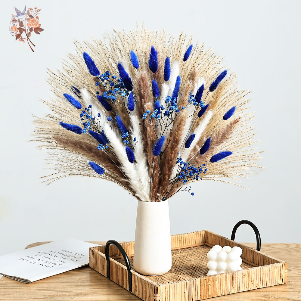 70 Stem Blue Fluffly หางกระต่า - Dried Flower Bunch บทวิจารณ์และราคา