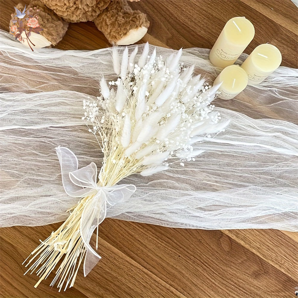 54 ชิ้นดอกไม้สีขาวเจ้าสาว Mari - Dried Flower Bunch บทวิจารณ์และราคา
