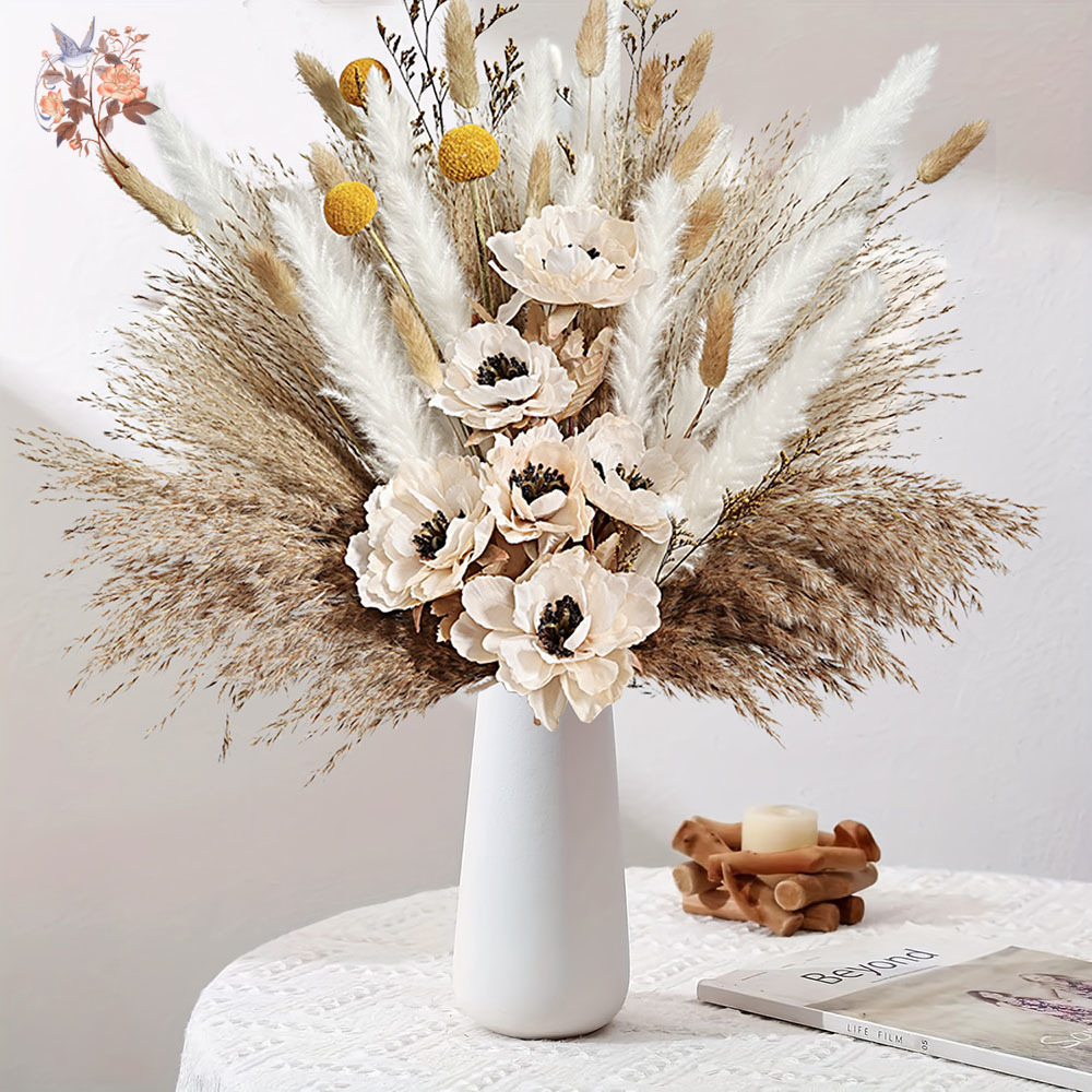 55 ชิ้นประดิษฐ์ดอกไม้ช่อดอกไม้ - Dried Flower Bunch บทวิจารณ์และราคา
