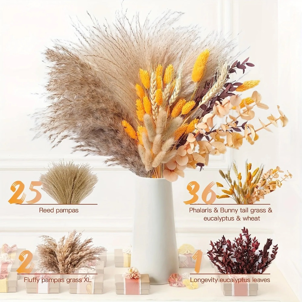 80 ชิ้นดอกไม้แห้งธรรมชาติช่อดอ - Dried Flower Bunch บทวิจารณ์และราคา