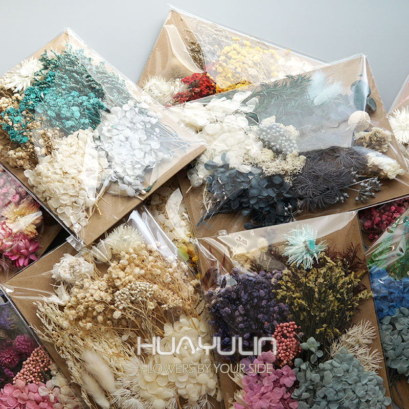 1 แพ็คพืชประดิษฐ์แห้งดอกไม้จริ - Dried Flower Bunch บทวิจารณ์และราคา